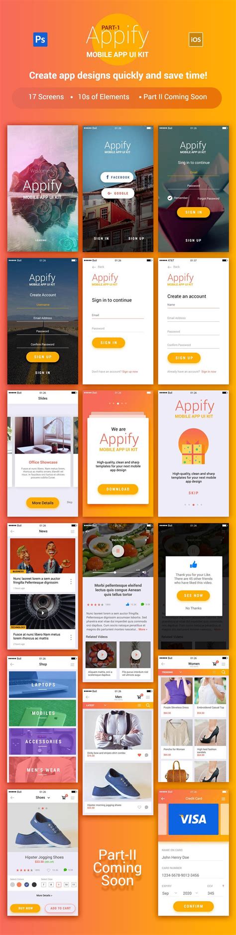 today ill introduce  appify  mobile app ui kit vol     mobile app ui kit