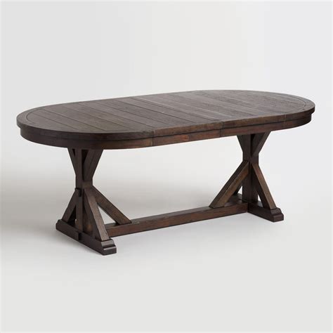 rustic brown oval wood brooklynn extension dining table world market