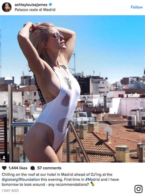 ashley james flashes peachy bottom on madrid rooftop after teasing eye popping sideboob