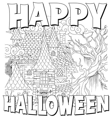 printable halloween coloring pages  adults
