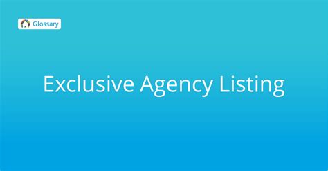exclusive agency listing  realty
