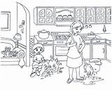 Kitchen Coloring Pages Print Room If sketch template