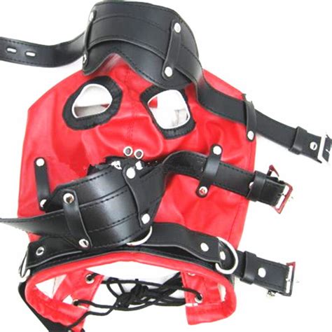 bdsm bondage gear sex head hoods with detachable mouth gag eye mask