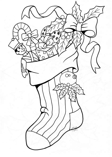 christmas sock coloring pages coloring home