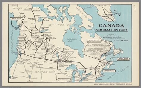 canada air mail routes david rumsey historical map collection