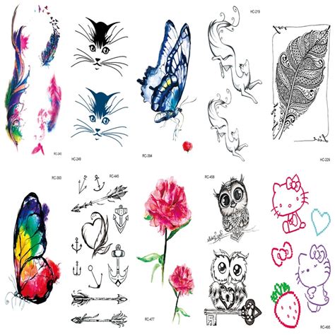 10 Tattoo Sleeve Color 3d Anime Butterfly Artificial