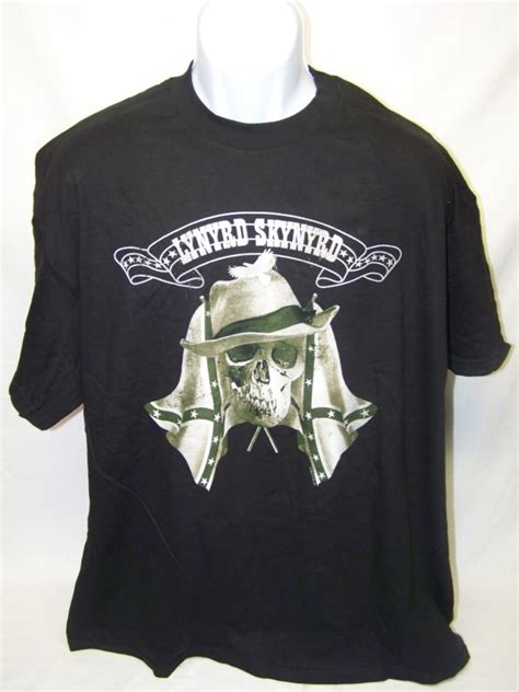 lynyrd skynyrd confederate flag skull t shirt ebay