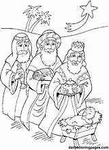 Three Pages Coloring Kings Getcolorings Wise Men Color sketch template