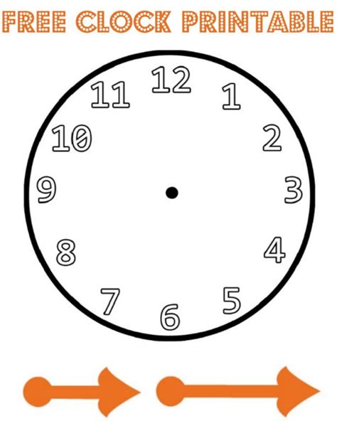 printable clock template clipart