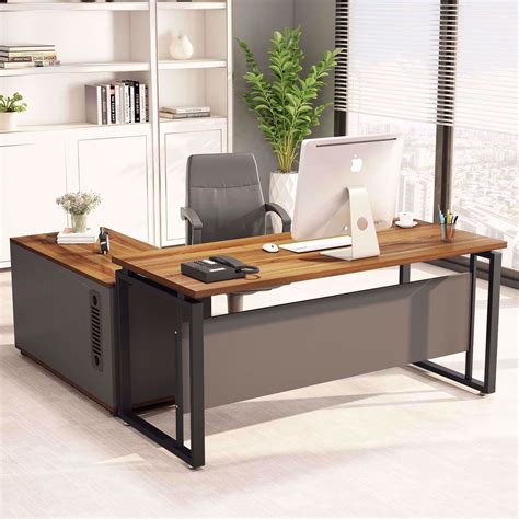 tribesigns  shaped computer desk  inches executive desk business