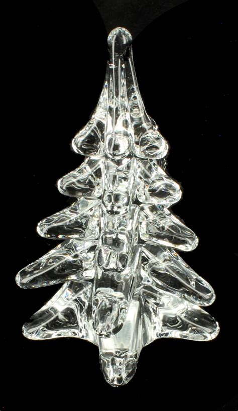 Vintage Murano Clear Solid Art Glass Christmas Tree Winter Holiday