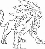 Solgaleo Ausmalbilder Lunala Pokémon Siebte sketch template