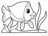 Fish Cute Pages Wearing Square Coloring Online Scarves Color sketch template