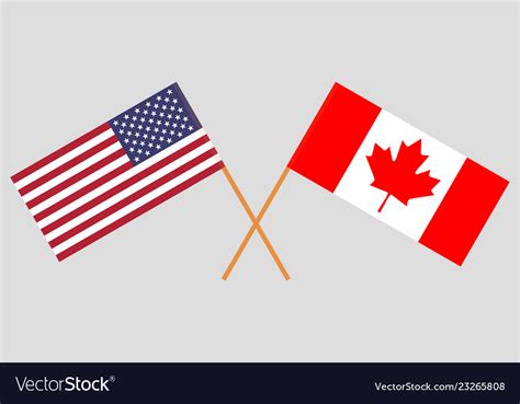 flags  usa  canada royalty  vector image