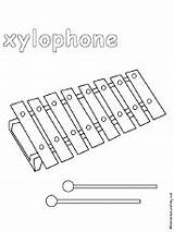 Xylophone Coloring Instruments Musical Music Instrument Color Print Enchantedlearning Pages Percussion 2005 November Worksheets Mid sketch template
