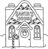 Coloring House Christmas Pages Santa Part Colouring Clipart Kids Stockings sketch template