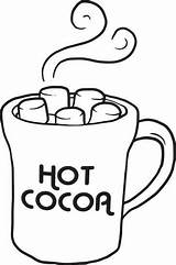 Chocolate Hot Clipart Coloring Cup Cocoa Mug Clip Winter Colouring Printable Template Kids Cartoon Preschool Drawing Pages Christmas Mugs Tea sketch template