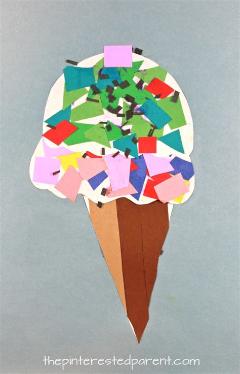 printable paper mosaic ice cream cone  pinterested parent