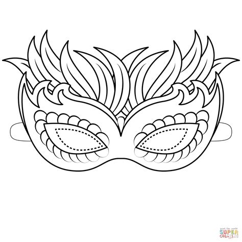 venetian mask coloring page  printable coloring pages