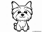 Yorkie Coloring Pages Cute Drawing Printable Line Yorkshire Dog Terrier Puppy Kids Draw Easy Drawings Dogs Sheets Teacup Puppies Paintingvalley sketch template