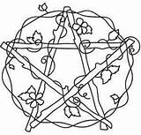 Coloring Pagan Pentacle Embroidery sketch template