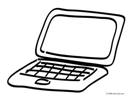 clip art laptop computer coloring page teaching resources