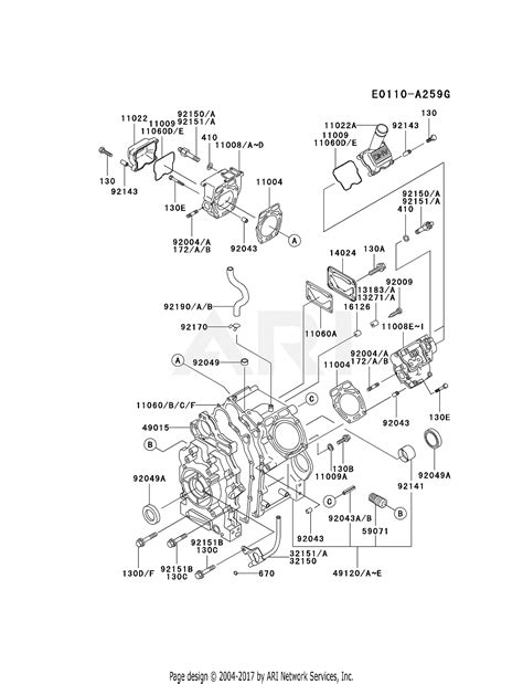 kawasaki fdd   stroke engine fdd parts diagram  cylindercrankcase