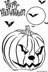 Halloween Coloring Scary Pumpkin Pages Printable Kids Lantern Jack Pluto Print Evil Cat Color Drawings Bats Drawing Cliparts Clipart Pumpkins sketch template