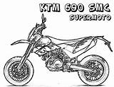 Ktm Dirt Supermoto Motos Smc Motocross Coloring4free Coloringsun sketch template