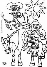 Quijote Sancho Dibujos Camino Manualidadesinfantiles sketch template