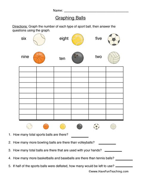 graphing sports worksheet  fun teaching
