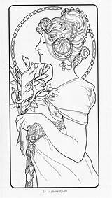 Coloring Pages Mucha Book Nouveau Alphonse Color Gazebo Dreamy Pattern Fun Colouring Books Da Adults Animal Printable Everyone Line Adult sketch template