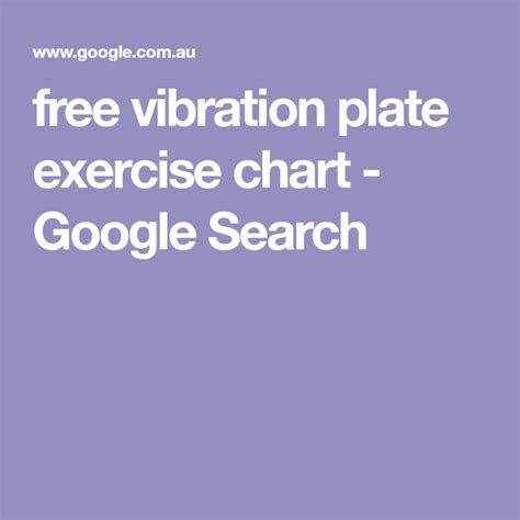 vibration plate exercise chart google search workout chart