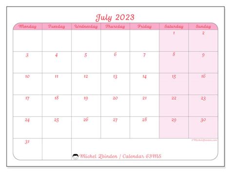 july 2023 printable calendar 771ms michel zbinden au