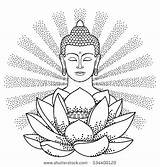 Buddha Lotus Coloring Pages Vector Light Buddhist Tattoos Beam Printable Getcolorings Flower sketch template