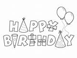 Birthday Happy Coloring Pages Printable Girls sketch template