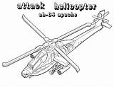 Coloring Helicopter Pages Printable Kids Apache Helicopters Attack Book Ah Boys Military sketch template