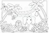 Safari Coloring Pages Printable Color Getdrawings Jungle Kids Getcolorings sketch template
