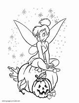 Coloring Halloween Disney Pages Pumpkin Printable Fairy Tinkerbell Color Print Holidays Getdrawings Pumpkins Getcolorings Info sketch template