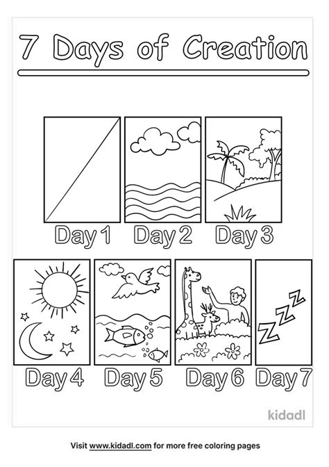 printable  days  creation coloring pages creation book