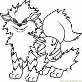 Arcanine Coloring Pokemon Getcolorings sketch template