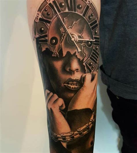 clock face tattoo tattoos tatuajes impresionantes