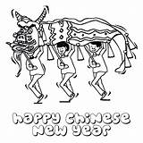 Chinese Coloring Year Pages Lion Printable Dance Food Years Color Happy Drawing Eve Talent Show Kids Festival Lunar Lanterns Dragon sketch template