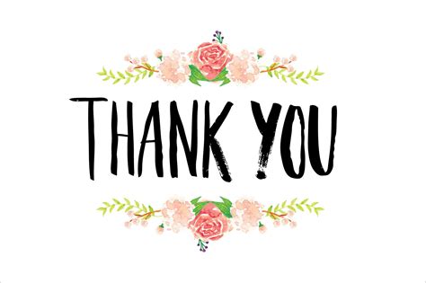 thank you typography flowers vector custom designed illustrations