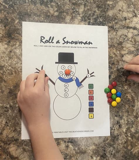 roll  snowman  printable  creative kids corner