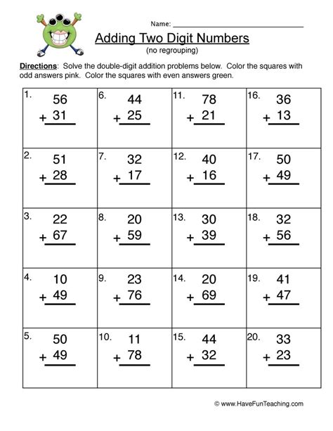 double digit addition  regrouping worksheets worksheet hero
