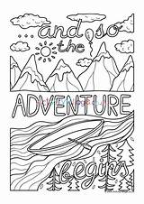 Colouring Adventure Begins So Kids Coloring Pages Quotes Sheets Adults Quote Mindfulness Older Summer Activityvillage Activity Colour Explore Books A4 sketch template