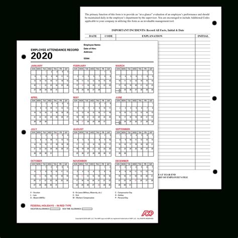 employee attendance calendar   calendar printables  blank