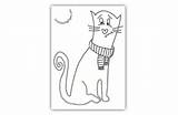 Coloring Tomcat Sad Pink Pages Cat sketch template