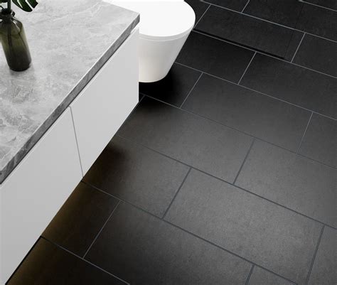 black  white bathroom  tile flooring   walls counter top